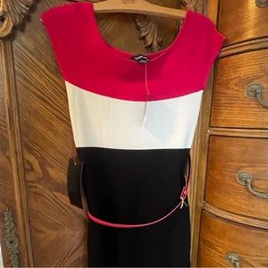 Bebe dress with belt. Size medium. Never worn. Tags on.